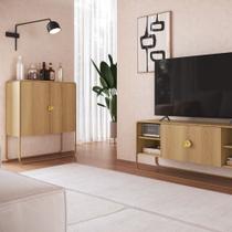 Balcão Buffet 90cm 2 Portas Luna Orgânico Pé Metal Hanover/Dourado ou Nero/Preto - Artesano Balcão Buffet 90cm 2 Portas Luna Orgânico Pé Metal Hanover/Dourado ou Nero/Preto - Artesano