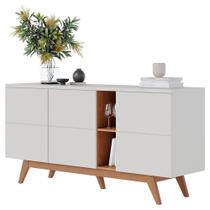 Balcao Buffet Aparador 160 Cm Noronha Off White Matte Freijo Colibri