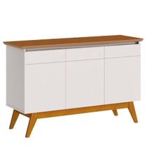 Balcão Buffet Aparador 3 Portas Classic I04 Off White/Freijó - Mpozenato