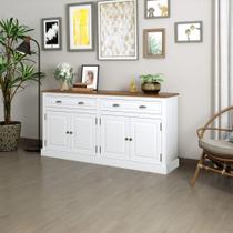 Balcão Buffet Aparador 4 Portas 2 Gavetas Branco Farm House Balcão Buffet Aparador 4 Portas 2 Gavetas Branco Farm House