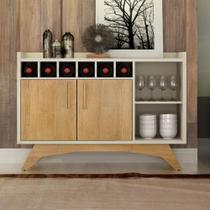 Balcão Buffet Aparador Adega Clara 1,20m Off White / Cinamomo Valdemóveis - VALDEMOVEIS