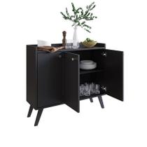 Balcão Buffet Aparador Preto Sala De Jantar Retrô Outlet Das Fábricas