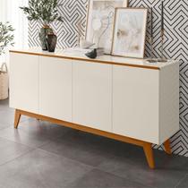 Balcão Buffet Ares Lux 4 Portas 2 Prateleiras Off White - Tebarrot