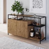 Balcão Buffet Bar Industrial Com 2 Portas e 8 Nichos 135 cm