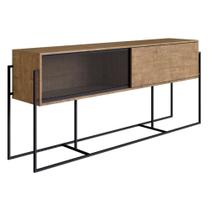 Balcão Buffet Bar Industrial York Artesano 188 cm (largura) em MDP Vermont Duas Portas Aço Preto