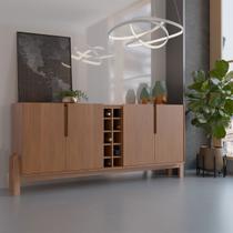 Balcão Buffet Canela 4 Portas com Adega Cedro - Panorama Móveis Balcão Buffet Canela 4 Portas com Adega Cedro - Panorama Móveis