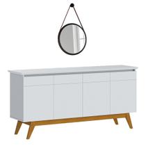 Balcão Buffet Classic Com Espelho Adnet 67cm HI01 Branco Acetinado - Mpozenato