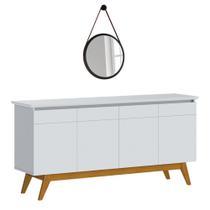 Balcão Buffet Classic Com Espelho Adnet HI01 Branco Acetinado - Mpozenato