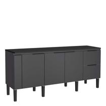 Balcão Buffet Cozinha Sala de Jantar com Tampo 200cm Cisne Cozimax Preto