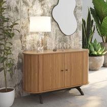 Balcão Buffet Curvo Em Mdf Freijó-Preto 130cm Tb289 Balcão Buffet Curvo Em Mdf Freijó-Preto 130cm Tb289