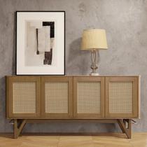 Balcão Buffet de Madeira Maciça Prime Wood 4 Portas Com Tela Balcão Buffet de Madeira Maciça Prime Wood 4 Portas Com Tela