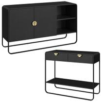 Balcao Buffet E Aparador 135 Cm Organica Artesano Nero Preto Balcao Buffet E Aparador 135 Cm Organica Artesano Nero Preto