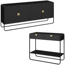 Balcao Buffet E Aparador 180 Cm Organica Artesano Nero Preto Balcao Buffet E Aparador 180 Cm Organica Artesano Nero Preto