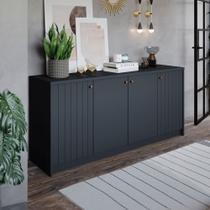 Balcão Buffet Lia 4 Portas 3 Prateleiras Chumbo - Cimol Balcão Buffet Lia 4 Portas 3 Prateleiras Chumbo - Cimol