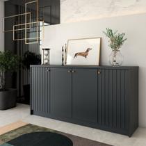 Balcão Buffet Lusso 4 Portas 3 Prateleiras Chumbo - Panorama Móveis Balcão Buffet Lusso 4 Portas 3 Prateleiras Chumbo - Panorama Móveis