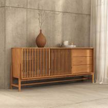 Balcão Buffet Madeira 170 cm Ripado 3 Gavetas Sala de Jantar Freijó Adamo Balcão Buffet Madeira 170 cm Ripado 3 Gavetas Sala de Jantar Freijó Adamo