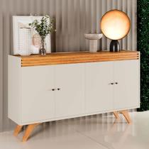 Balcão Buffet Madrid 4 Portas Off White/Naturalle - Mavaular