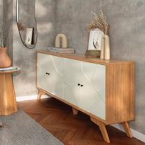 Balcão Buffet Mosaico 4 Portas em MDF Freijó Branco 180cm TB297 Dalla Costa Balcão Buffet Mosaico 4 Portas em MDF Freijó Branco 180cm TB297 Dalla Costa