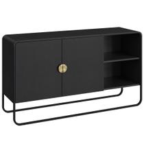 Balcao Buffet Organico 2 Portas 135 Cm 28071 Artesano Nero Preto