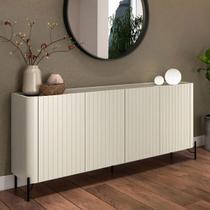 Balcão Buffet p/ Sala Porta Brise 180cm Pés Metal 100% MDF