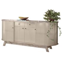 Balcão Buffet para Sala de Jantar 183cm Mônica M01 Calacata/Off White - Mpozenato Balcão Buffet para Sala de Jantar 183cm Mônica M01 Calacata/Off White - Mpozenato