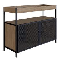 Balcão Buffet Para Sala de Jantar 2 Portas Pés Metálicos York Hanover/Preto - Artesano