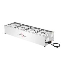 Balcão Buffet Rechaud Térmica Mesa Self Service Elétrico Inox 4 Cubas GN 220v Spolu
