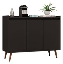 Balcao Buffet Retrô Delta 3 Portas Preto - MoveisAqui