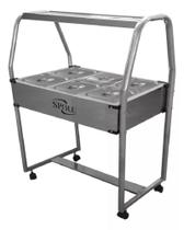 Balcão Buffet Self Service Duplo 6 Cubas De 6 Lts Quentes Térmicas 220v