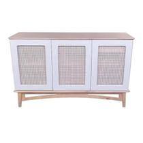 Balcão Buffet Veneza 3 Portas Ratan e 1 Gaveta - Tommy Design Balcão Buffet Veneza 3 Portas Ratan e 1 Gaveta - Tommy Design