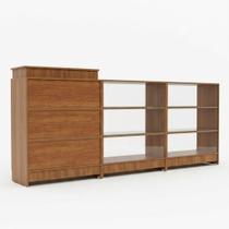 Balcão Caixa + 2 Expositores Lojas E Comércios Amadeirado - Suprema Móveis Balcão Caixa + 2 Expositores Lojas E Comércios Amadeirado - Suprema Móveis