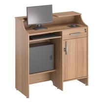 Balcão Caixa Atendimento Recepção de Loja 108x45cm com 1 Porta e Gaveta Porta Cédulas