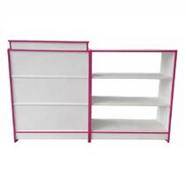 Balcão Caixa E Balcão Vitrine Expositor Com Fita Rosa Para Lojas Branco Suprema Móveis Balcão Caixa E Balcão Vitrine Expositor Com Fita Rosa Para Lojas Branco Suprema Móveis