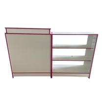 Balcão Caixa E Balcão Vitrine Expositor Com Fita Rosa Para Lojas Branco Suprema Móveis Balcão Caixa E Balcão Vitrine Expositor Com Fita Rosa Para Lojas Branco Suprema Móveis