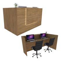 Balcão Caixa em L 196cm Freijó Syncro -Linha Premium Mod 2.1