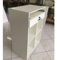 Balcão Caixa Teclado Branco 100% Mdf (recepção Valet Gaveta)