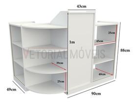 Balcão Caixa Vitrine Modular M1 Mdp (expositor, Loja)