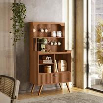 Balcão Cantinho do Café 150x80cm Rubi Lukaliam Jequitiba Ripado 3D