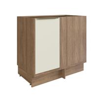 Balcão Canto Cozinha Viena Branco/Freijo Cinza Argila Balcão Canto Cozinha Viena Branco/Freijo Cinza Argila