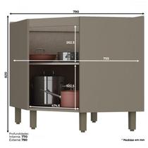 Balcão Canto Oblíquo 1 Porta sem Tampo Connect Duna/Cristal - Móveis Henn
