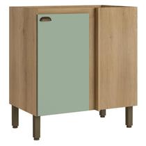 Balcão Canto Reto 94 cm 1 Porta sem Tampo Finesse Capuccino Menta - THB Balcão Canto Reto 94 cm 1 Porta sem Tampo Finesse Capuccino Menta - THB