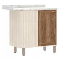 Balcão Canto Reto de Cozinha com Tampo 95 cm 1 Porta de abrir 1 Prateleira Sofia Luciane Móveis