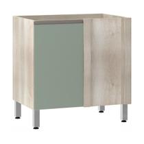 Balcão Canto Reto Luciane 80cm Legno Crem e Verde Jade Balcão Canto Reto Luciane 80cm Legno Crem e Verde Jade