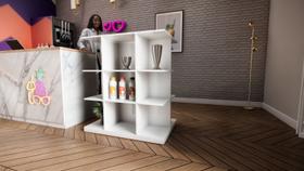 Balcão Central Com Nichos Para Loja Comércio Modular Branco Cód.206