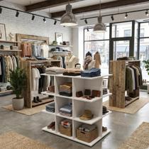 Balcão Central Com Nichos Para Loja Comércio Modular Branco Para Lojas