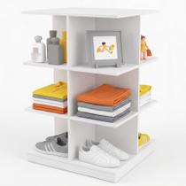 Balcão Central Loja Gôndola Colmeia Expositor Vitrine Boutique Organizador 60x60 Branco ALBERGONI