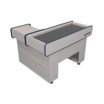 Balcão Check Out 1,30m Branco com Azul com Gaveta Toop Ormifrio