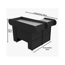 Balcão Check Out 1,80m Black Preto com Gaveta Toop Ormifrio