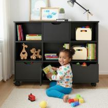 Balcão Com 9 Nichos E 3 Gavetas Para Quarto Infantil Balcão Com 9 Nichos E 3 Gavetas Para Quarto Infantil