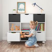 Balcão Com 9 Nichos E 6 Gavetas Para Quarto Infantil